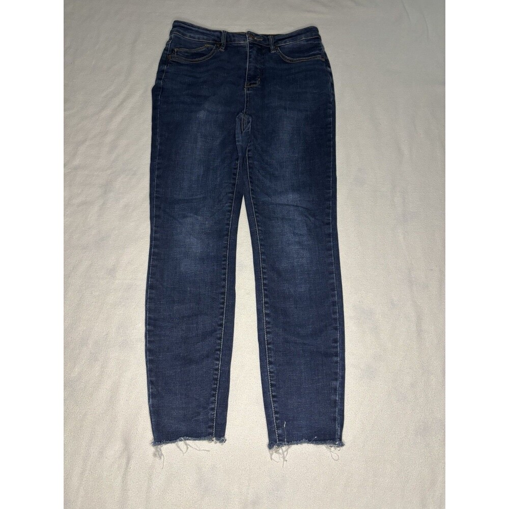 Judy Blue JB88527 Womens 9 29 Skinny Stretch Raw Hem Dark Wash Denim Jeans